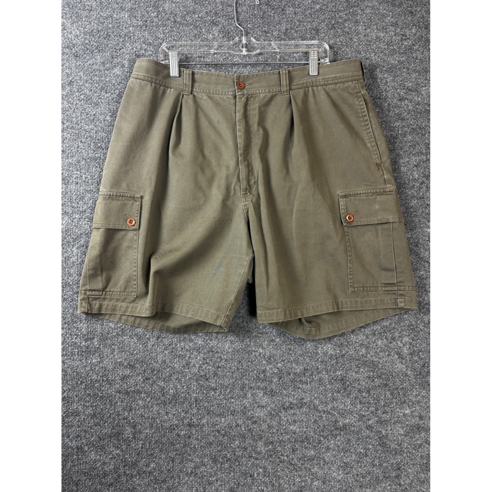 Polo Ralph Lauren Cargo Shorts‎ 37x8 Olive Green Drab Pleated Cotton Preppy